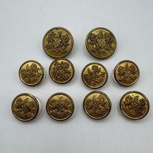 Vintage Palm Beach Blazer Golden Buttons Replacement Crest Logo 15mm 20mm Set 10